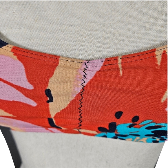 Aerie Racerback Floral Scoop Neck Bikini Top, Red/Pink/Blue, XS - Picture 3 of 13